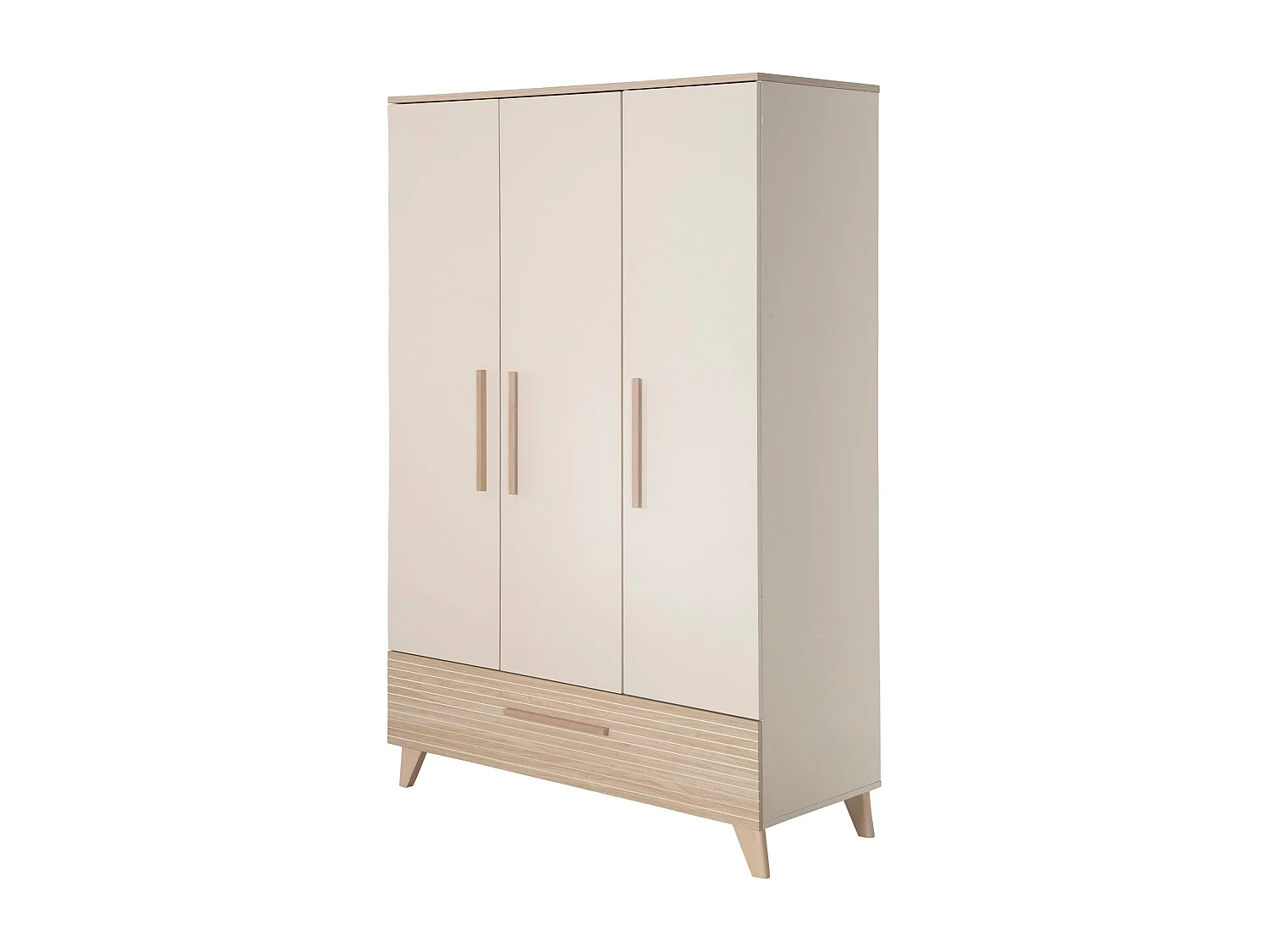 roba Chambre Bébé Sidney 3 Pièces - Lit Bébé/Enfant 70 x 140 cm + Commode À Langer + Armoire - Cachemire / Chêne