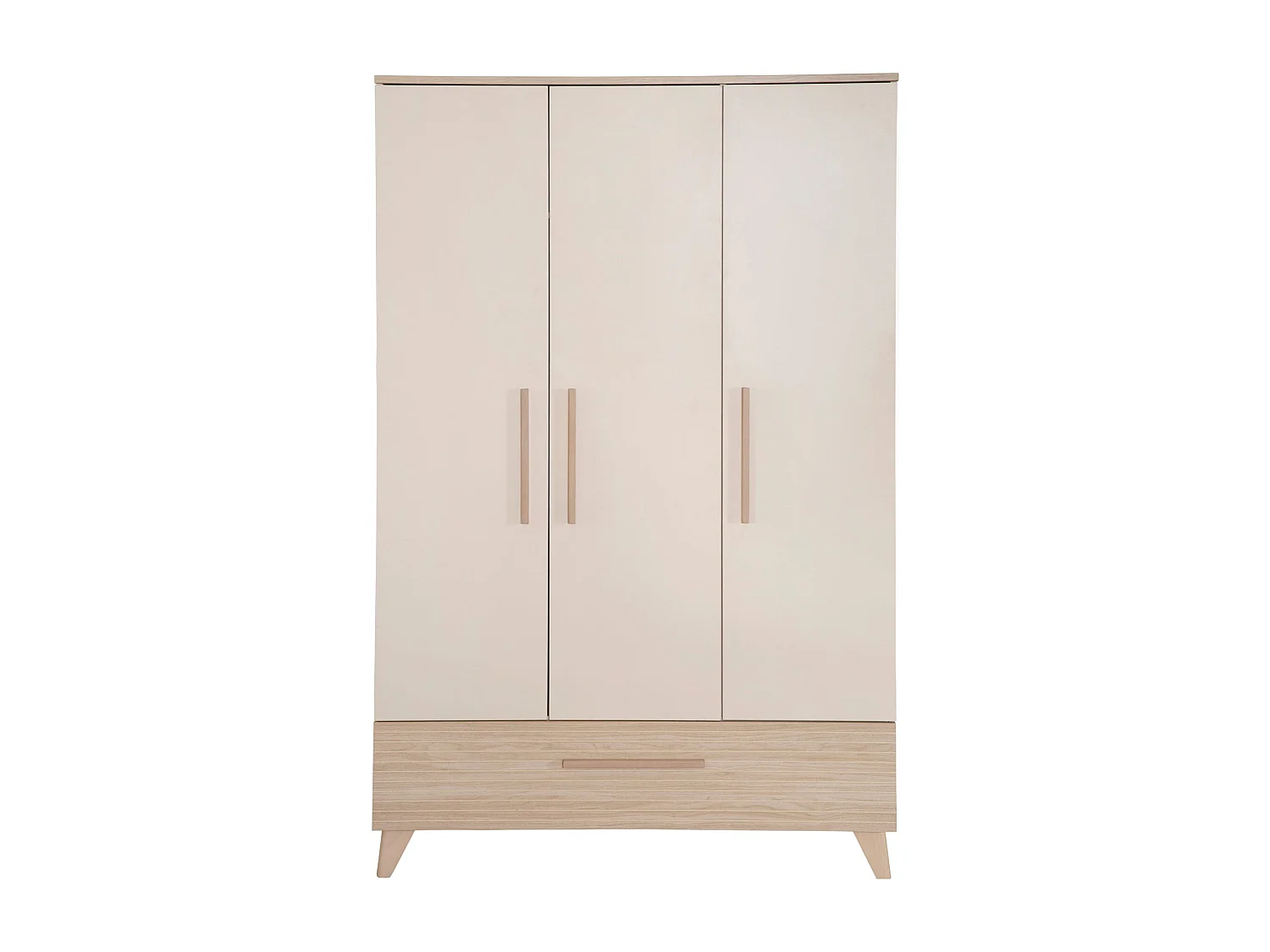 roba Chambre Bébé Sidney 3 Pièces - Lit Bébé/Enfant 70 x 140 cm + Commode À Langer + Armoire - Cachemire / Chêne