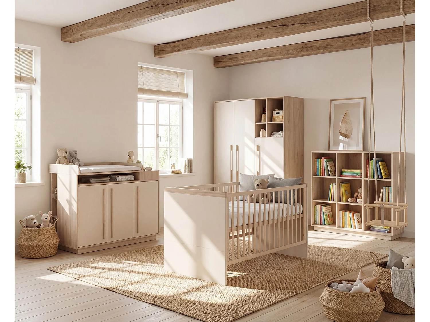 roba Ensemble de meubles pour chambre bébé Olaf 2 pièces