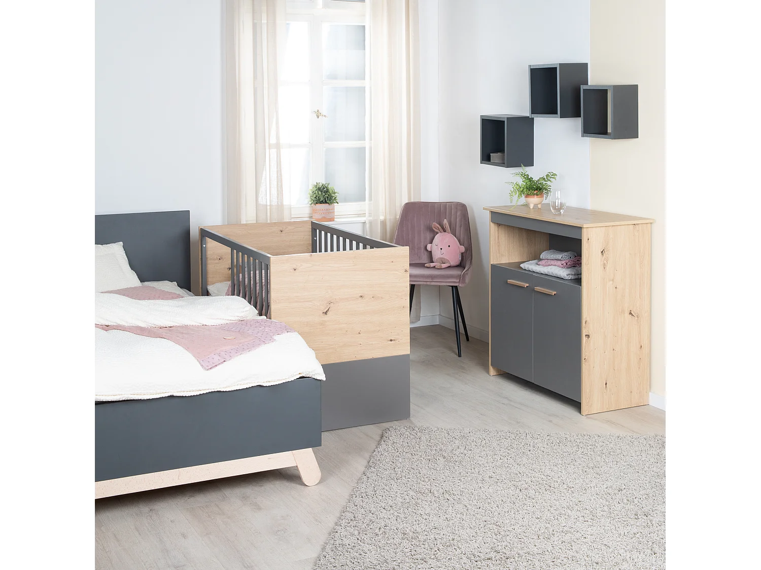 roba Lit bébé et lit cododo 60 x 120 cm Anna