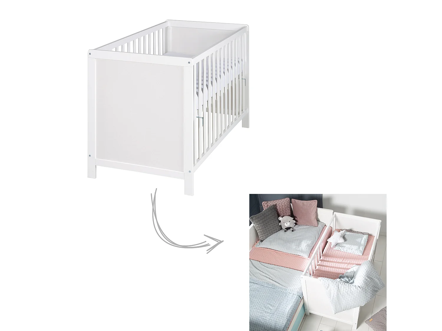 roba Ensemble de meubles pour chambre bébé roba Style gris 2 pièces