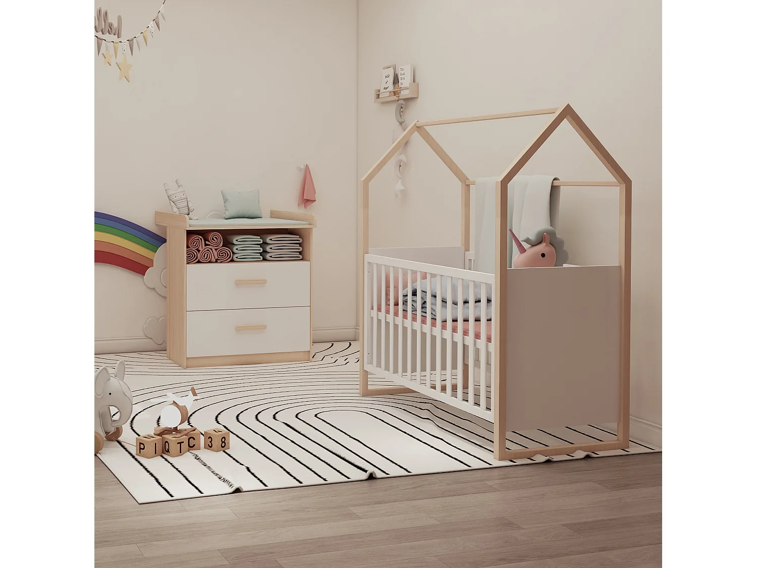 roba Ensemble de meubles pour chambre bébé Anton 2 pièces
