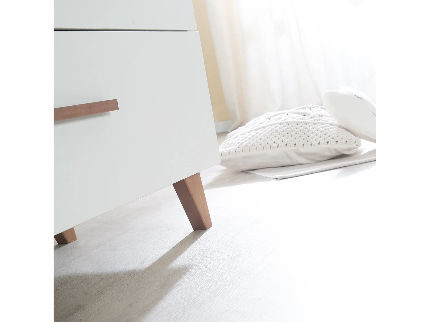 ROBA Chambre Bébé Ole – Lit Bébé/Enfant 70×140, Armoire & Commode À Langer – Blanc / Décor Chêne