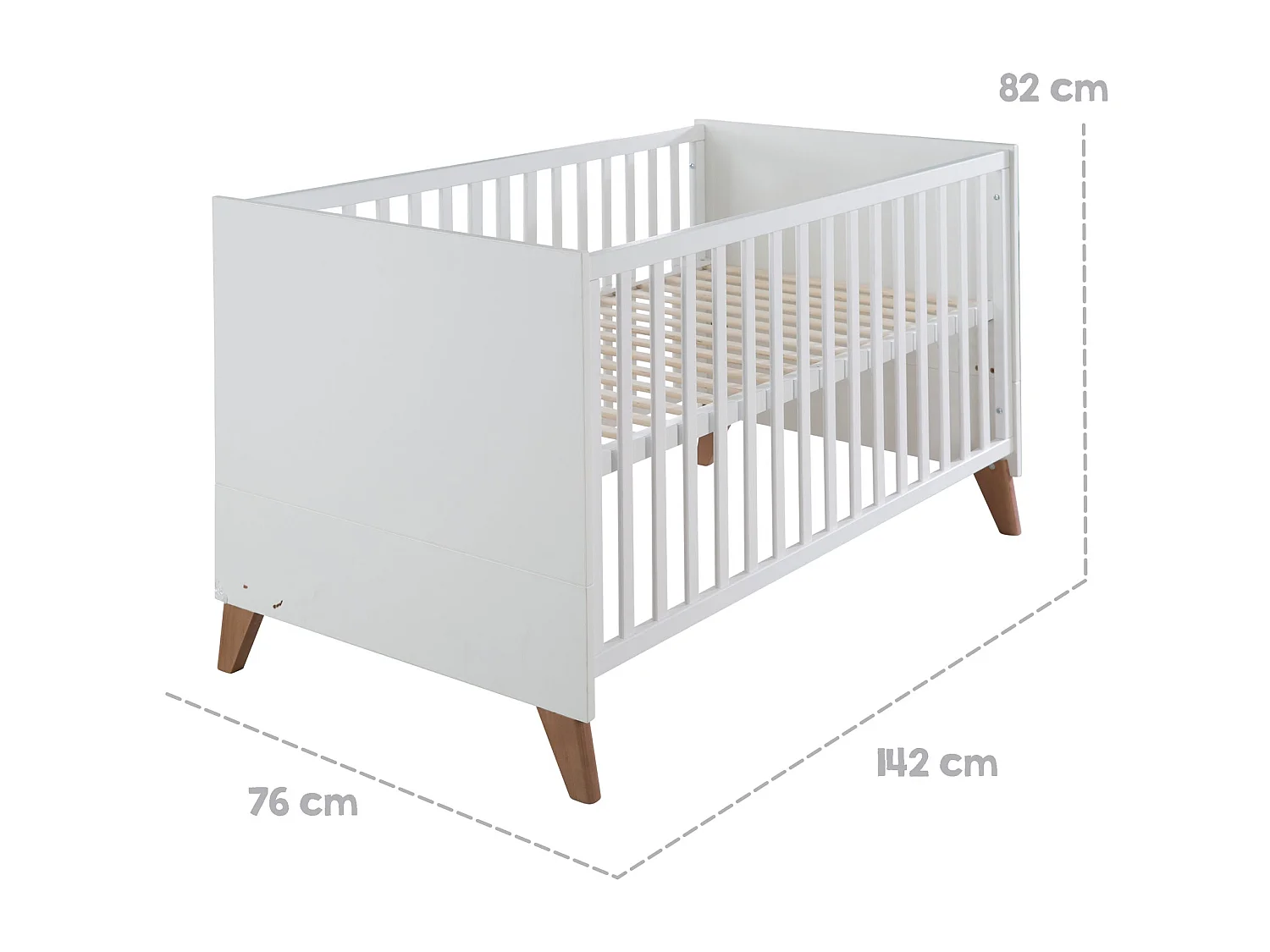 ROBA Chambre Bébé Ole – Lit Bébé/Enfant 70×140, Armoire & Commode À Langer – Blanc / Décor Chêne