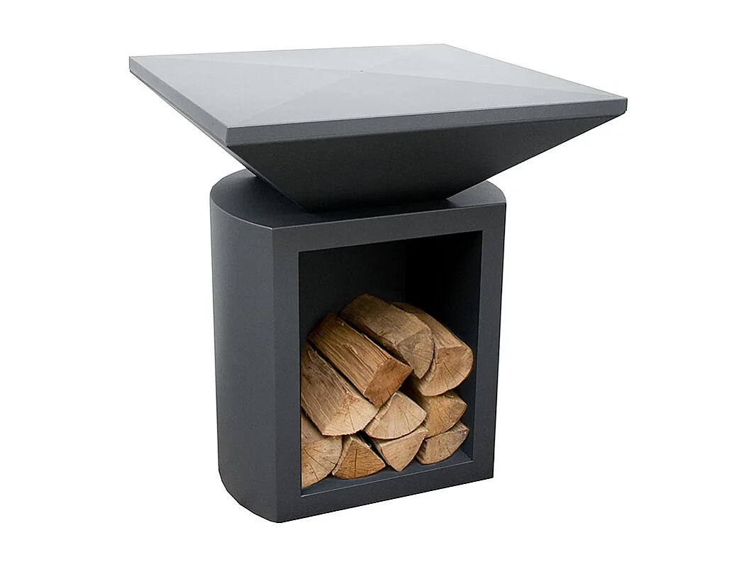 Foyer de jardin, barbecue avec grille, pieds et housse de protection - G2 Graphite
