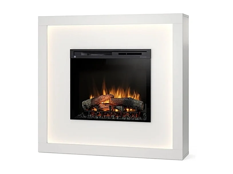 LITOS - Cheminée électrique LED autoportante - Blanc mat  28'