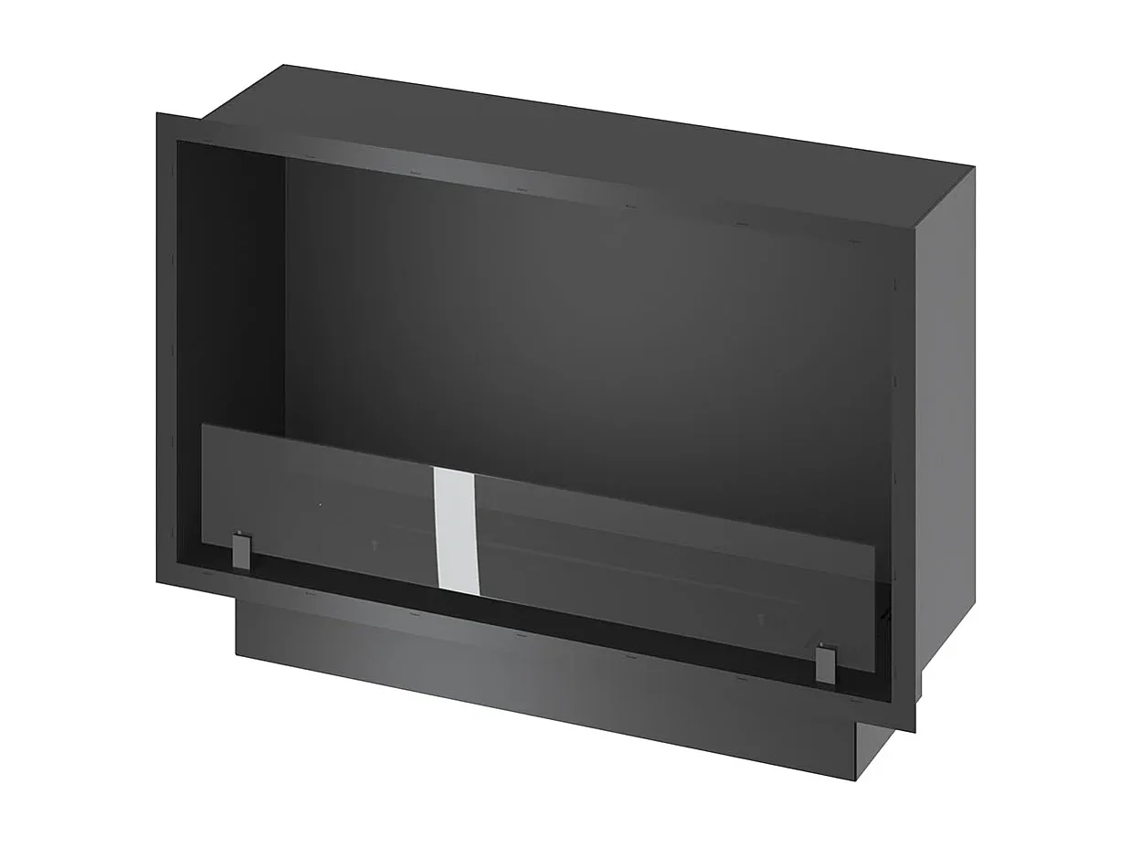 SLIM INSIDE BLACK - Cheminée encastrable au bioéthanol 80 cm