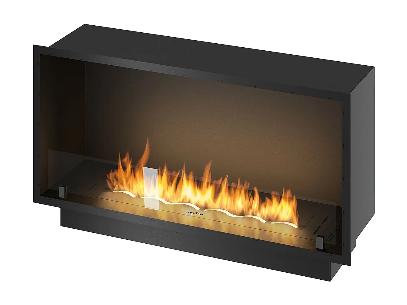SLIM INSIDE BLACK - Cheminée encastrable au bioéthanol 100 cm