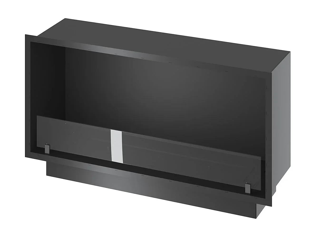 SLIM INSIDE BLACK - Cheminée encastrable au bioéthanol 100 cm