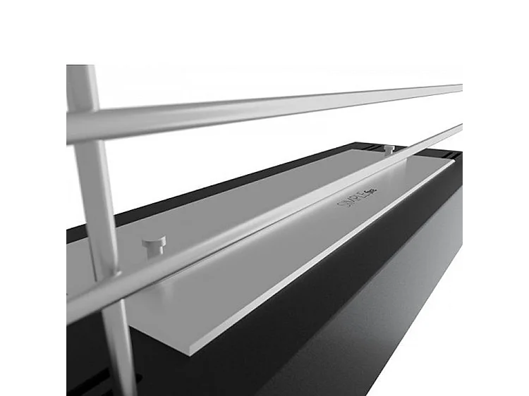FIREBOX 600 - Biocheminée sur pied noir mat, insert bioéthanol sur pied - sans vitre - Brûleur linéaire 45cm / capacité 1L