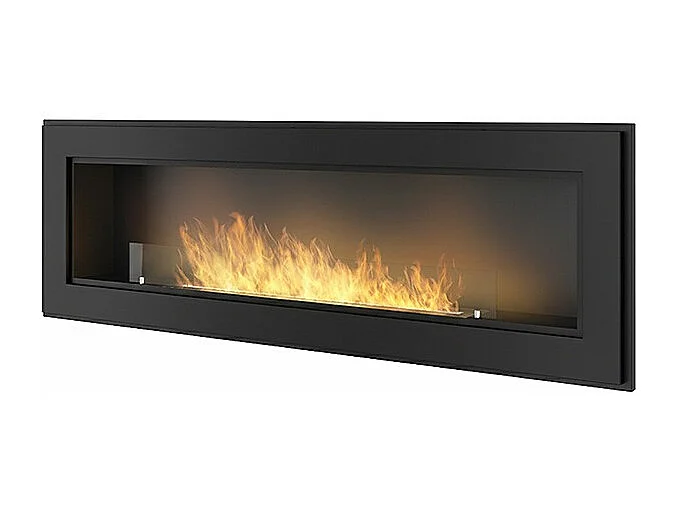 FRAME 1500 – Einseitiger, einbaubarer oder wandmontierter Biomasse-Kamin, verschiedene Farben – Mattschwarz