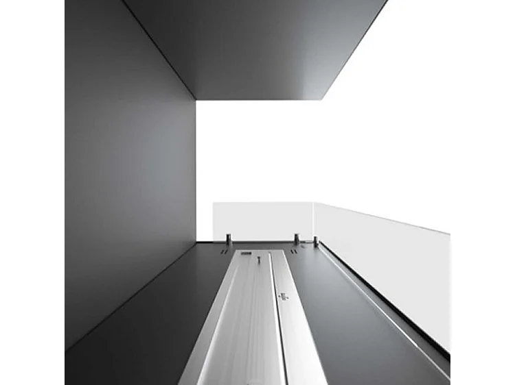 INSIDE 1100.2 - Cheminée bio d'angle encastrée avec vitre de protection, noir mat. Ouverture Gauche - Brûleur Linéaire 80cm / Capacité 2L