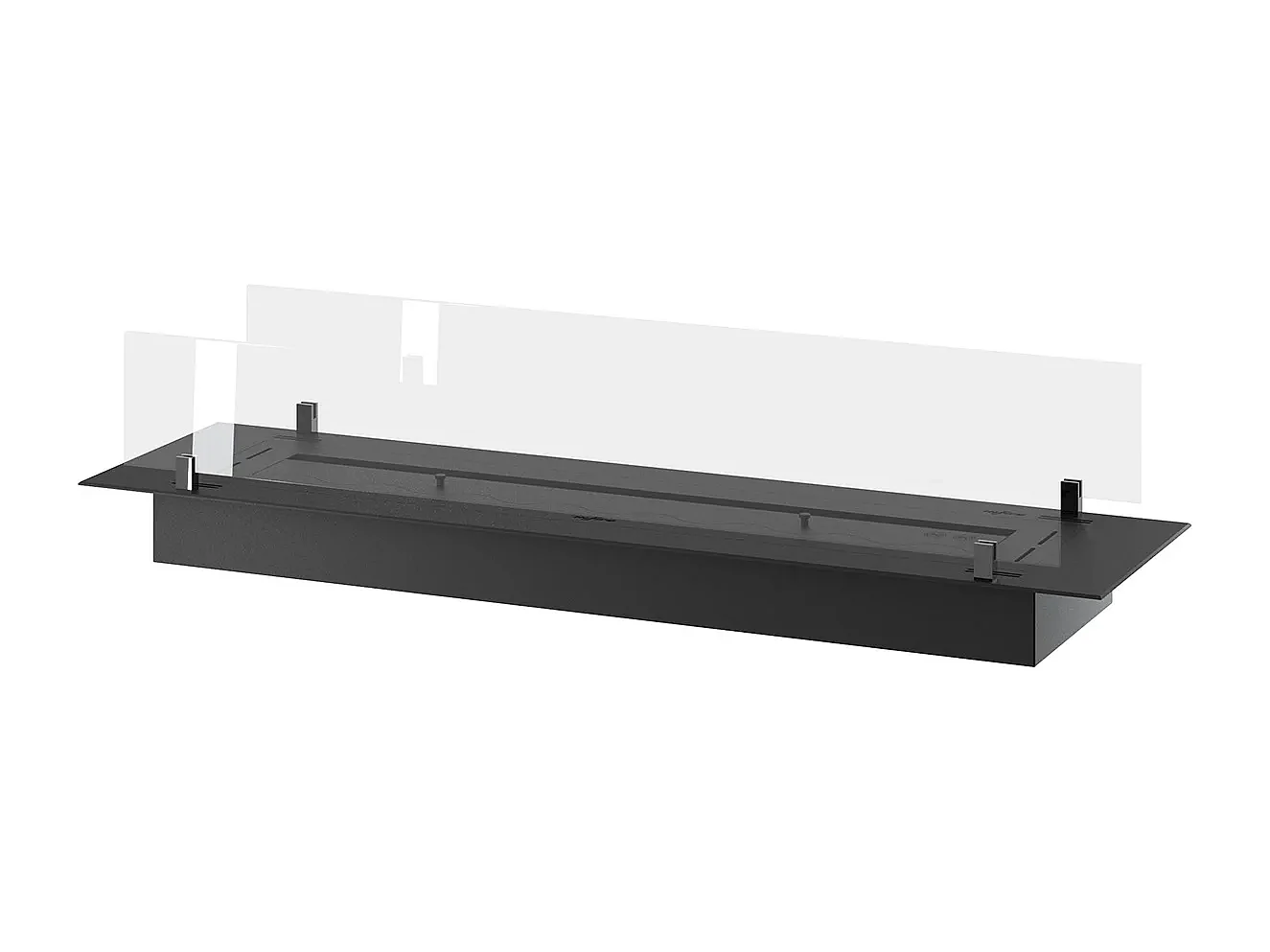 INSERT SLIM - Biocheminée au bioéthanol encastrable noire avec verre - 1200