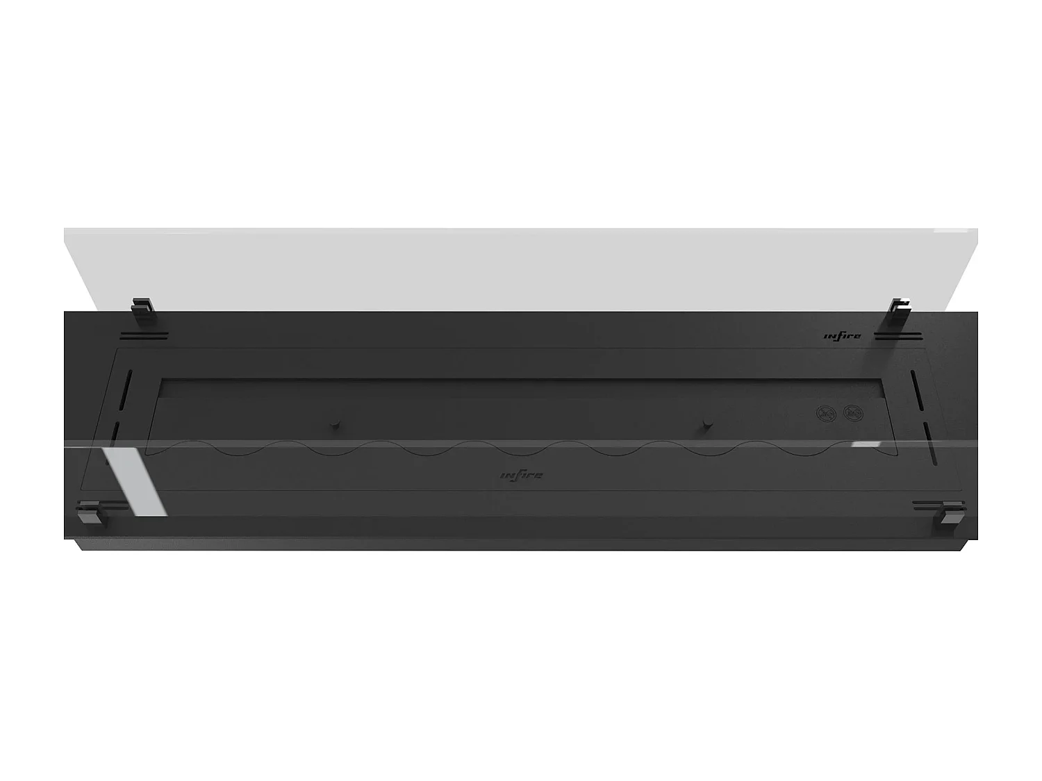 INSERT SLIM - Biocheminée au bioéthanol encastrable noire avec verre - 1200