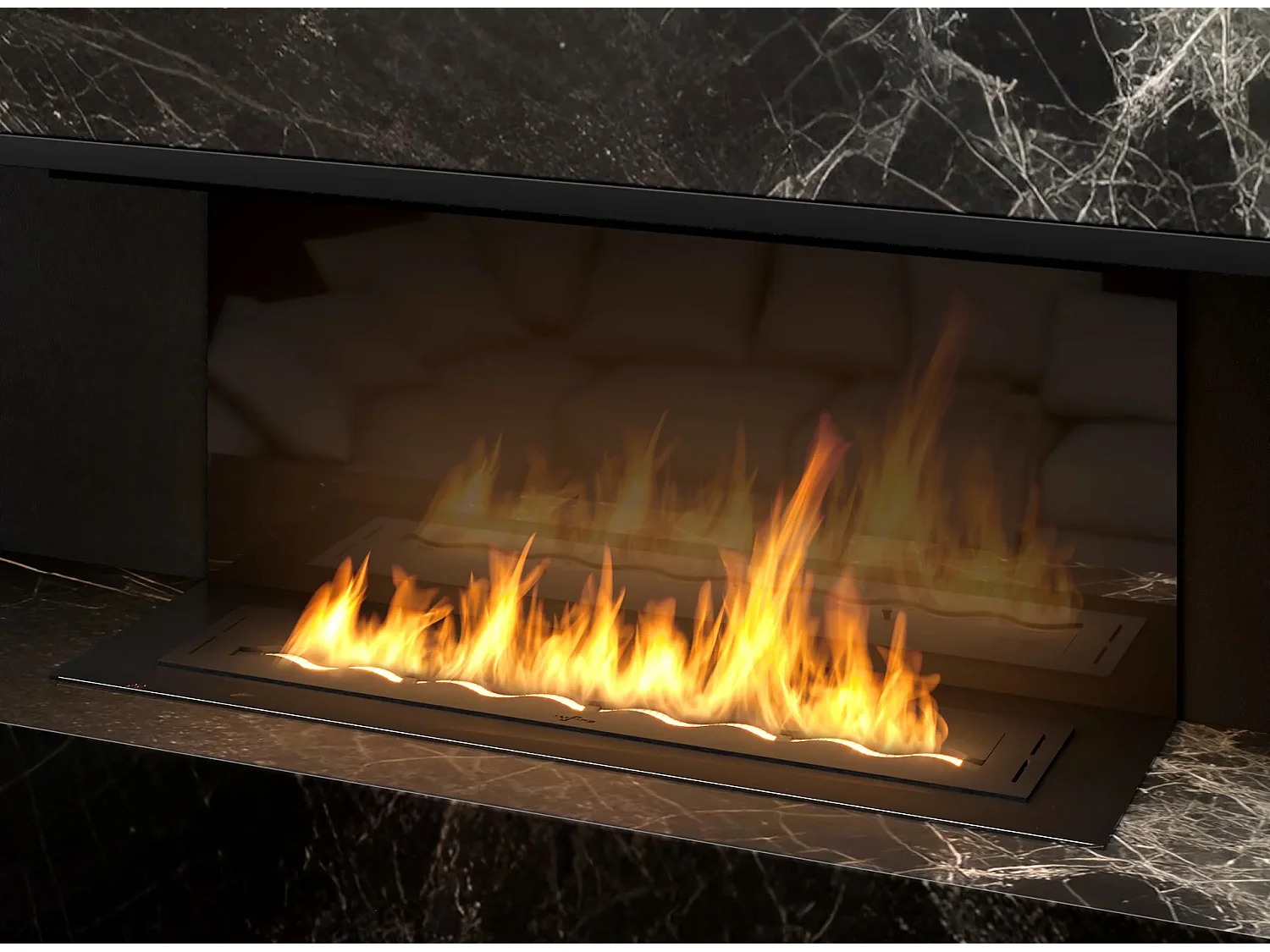 SLIM BLACK BURNER - Brûleur bioéthanol noir encastrable - 1000