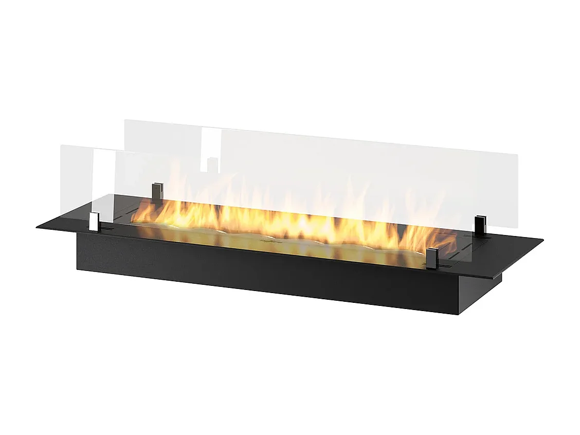 INSERT SLIM - Biocheminée au bioéthanol encastrable noire avec verre - 1000