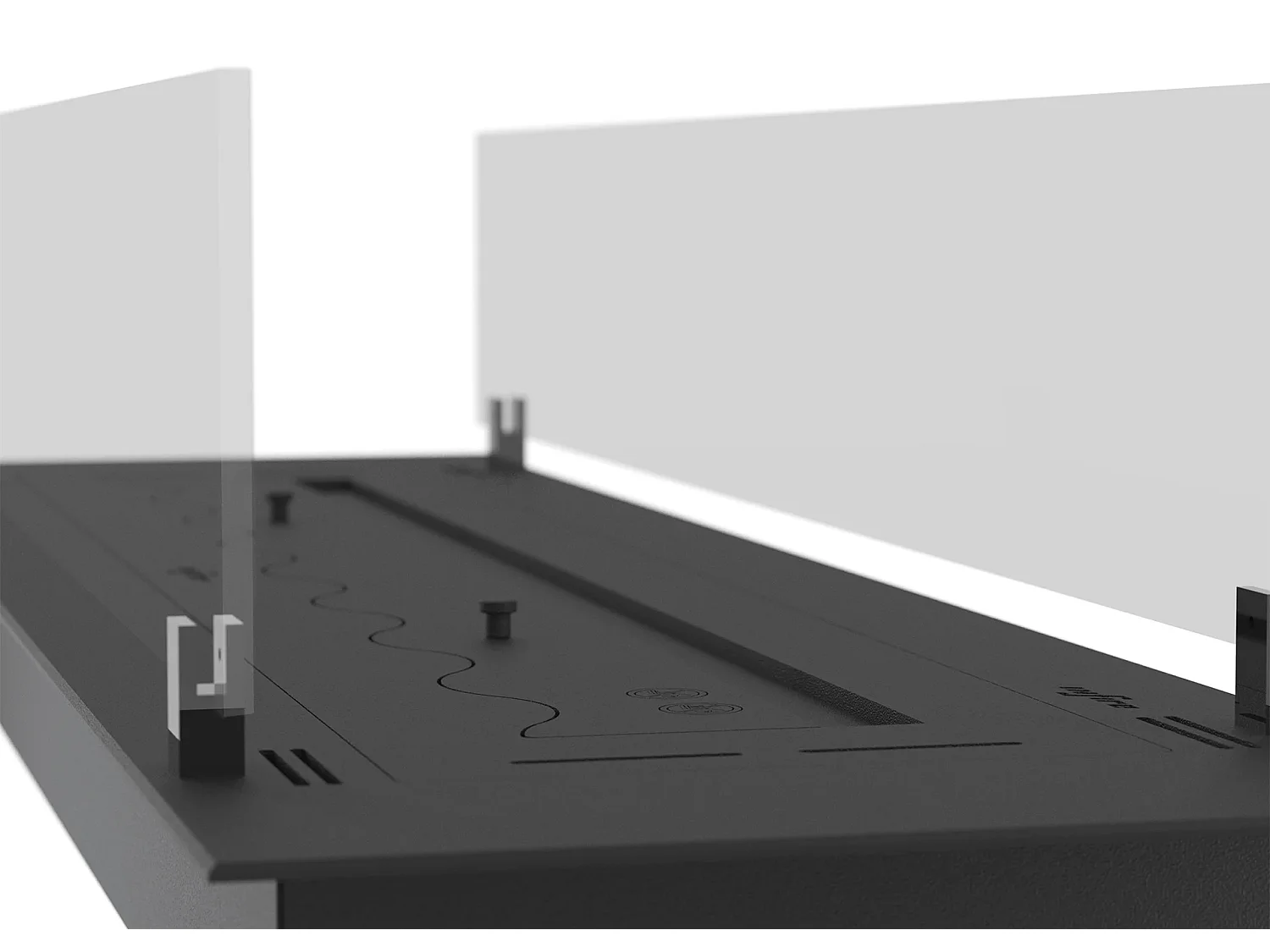 INSERT SLIM - Biocheminée au bioéthanol encastrable noire avec verre - 1000