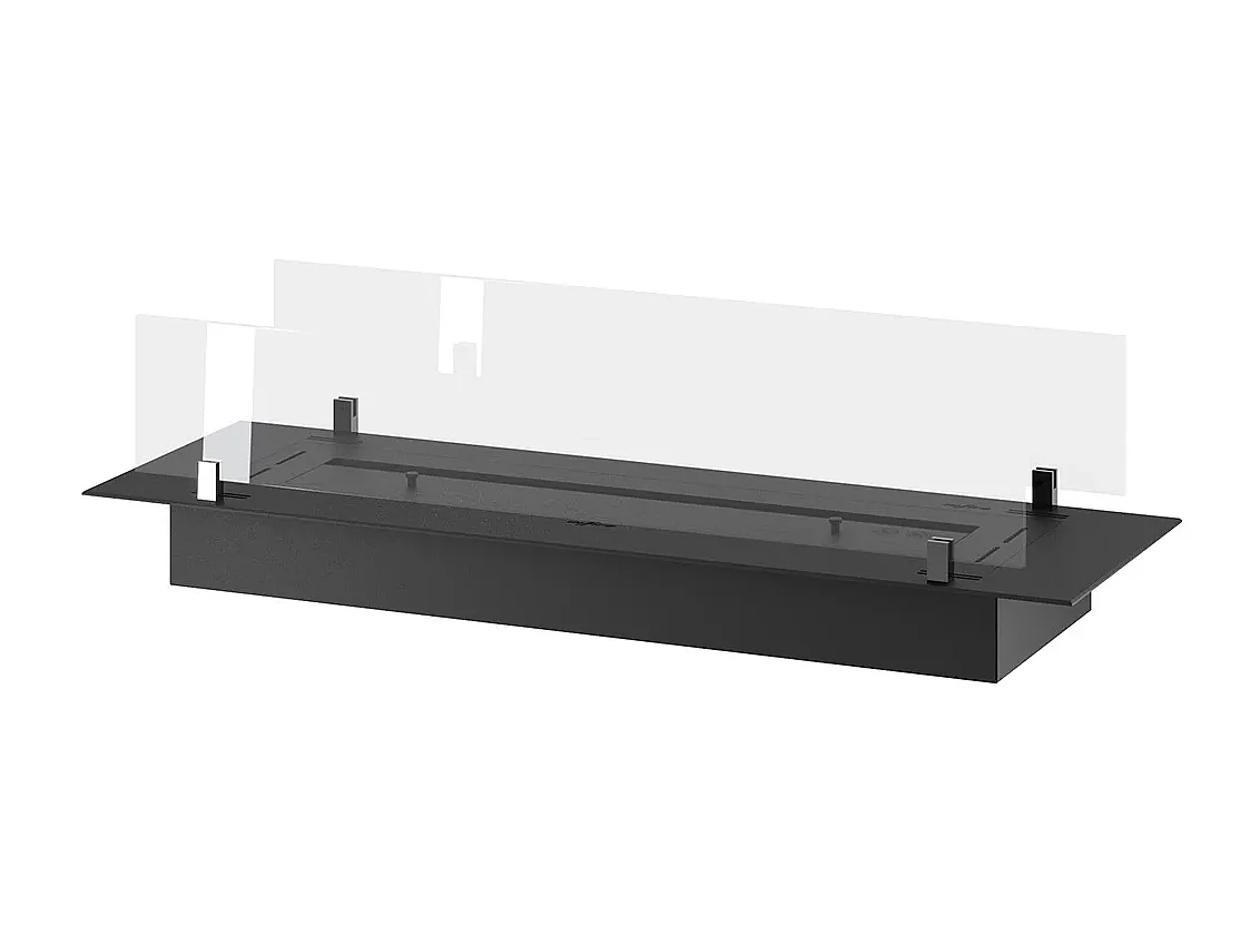 INSERT SLIM - Biocheminée au bioéthanol encastrable noire avec verre - 1000