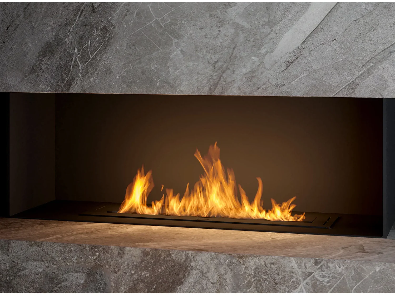 SLIM BLACK BURNER - Brûleur bioéthanol noir encastrable - 800