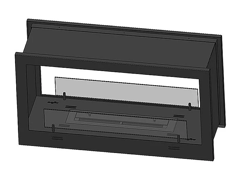 2SIDE - Biocheminée double face Cheminée bioéthanol encastrable 90 cm - Brûleur linéaire 50 cm / Capacité 1 L - 20 kg