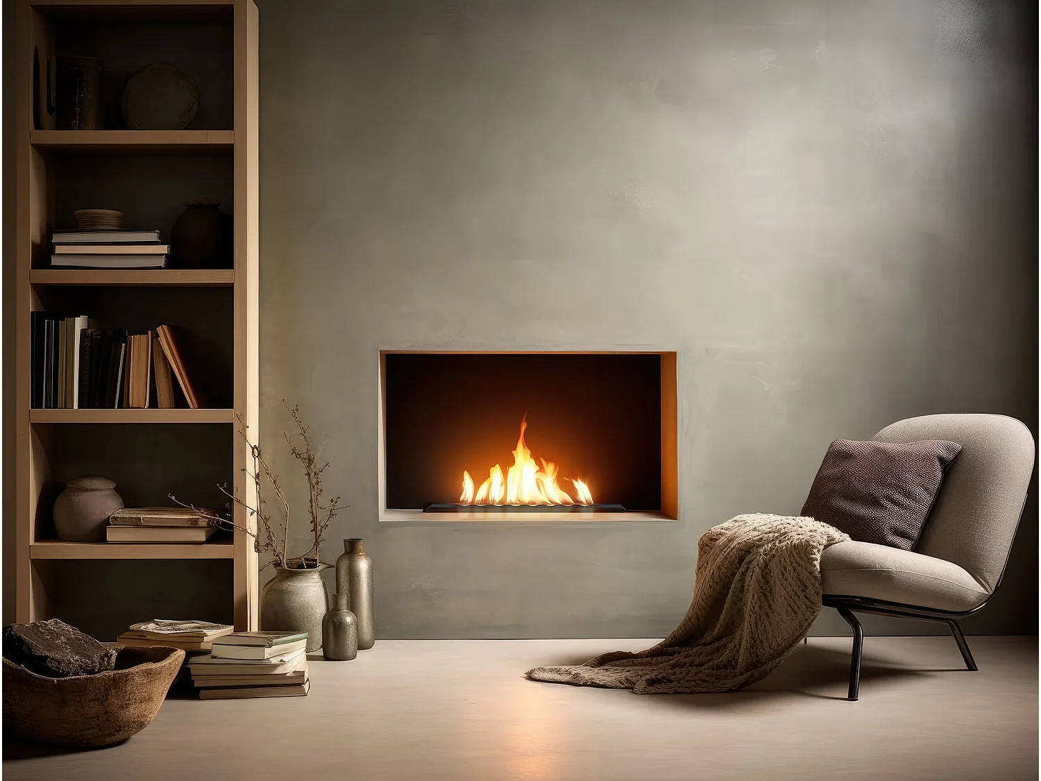 SLIM BLACK BURNER - Brûleur bioéthanol noir encastrable - 500