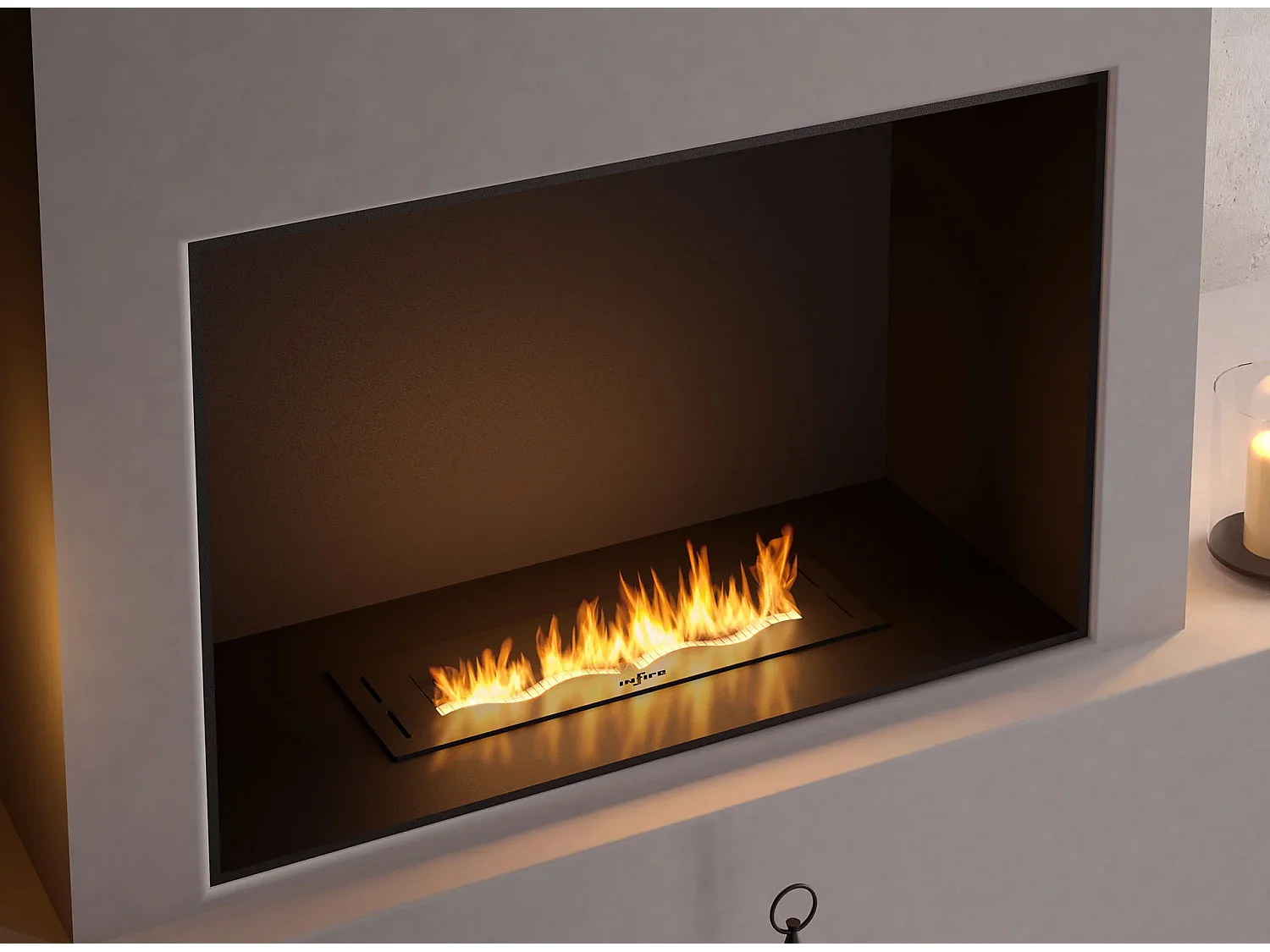 SLIM BLACK BURNER - Brûleur bioéthanol noir encastrable - 500