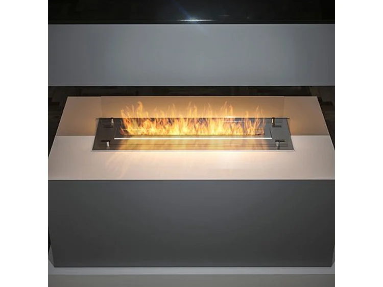 INSERT - Brûleur/insert bioéthanol encastrable avec 2 verres 100 cm - Brûleur linéaire 80cm / Capacité 2L - 16