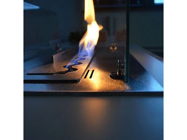 INSERT - Brûleur/insert bioéthanol encastrable avec 2 verres 100 cm - Brûleur linéaire 80cm / Capacité 2L - 16