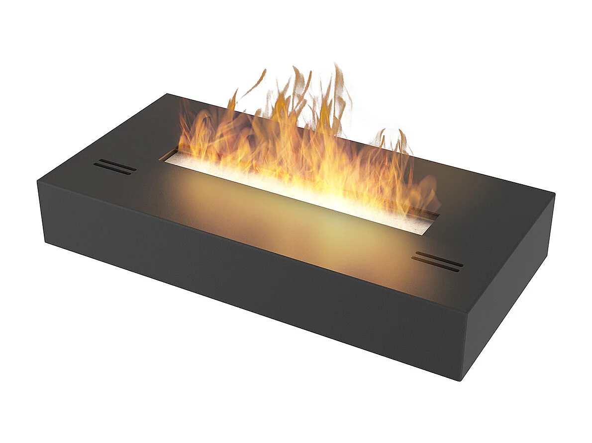 SIMPLE BOX - Biocheminée autoportante noir mat 50 cm - Poids 11 kg - Ligne de feu 32 cm