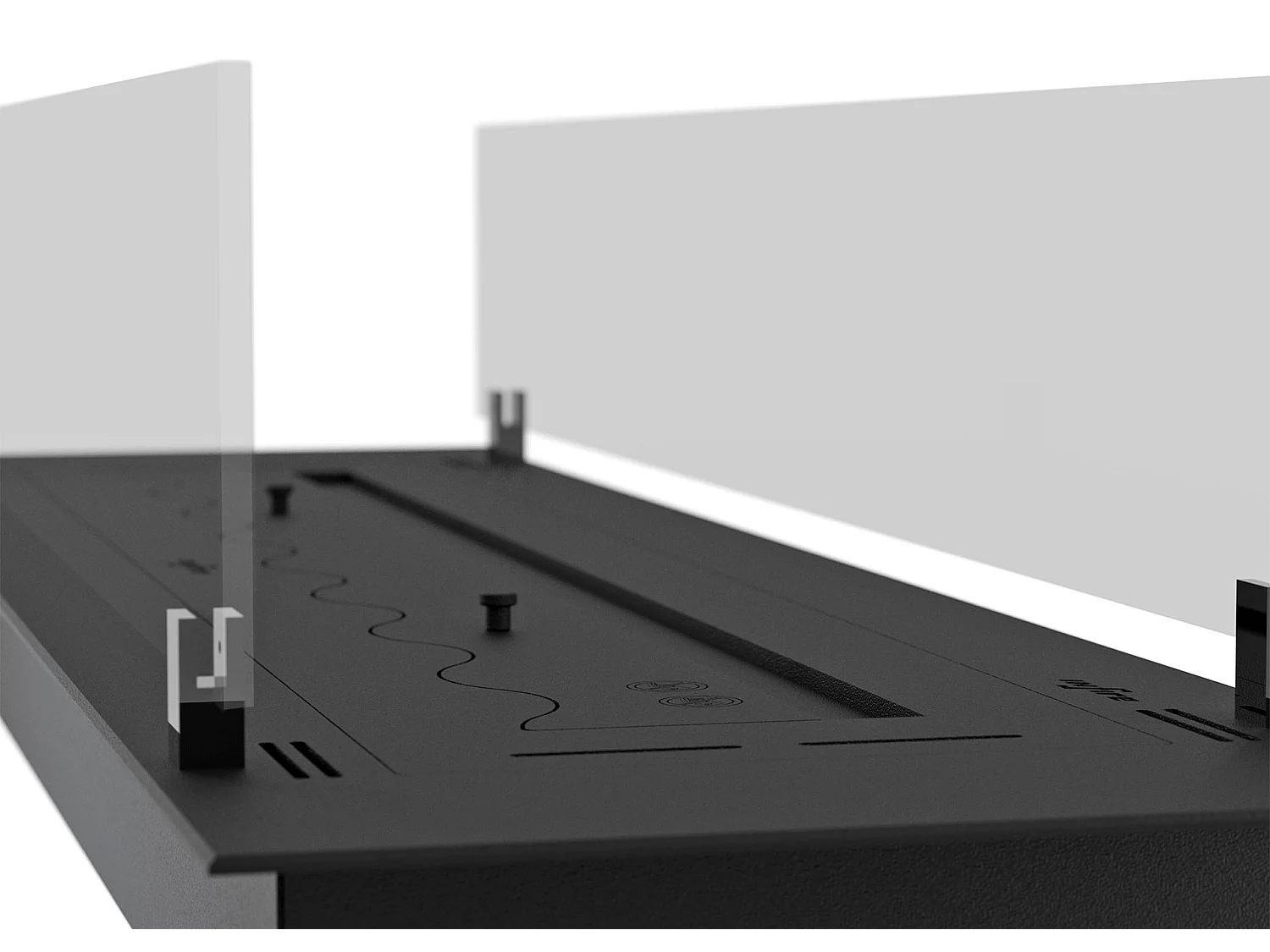 INSERT SLIM - Biocheminée au bioéthanol encastrable noire avec verre - 1500