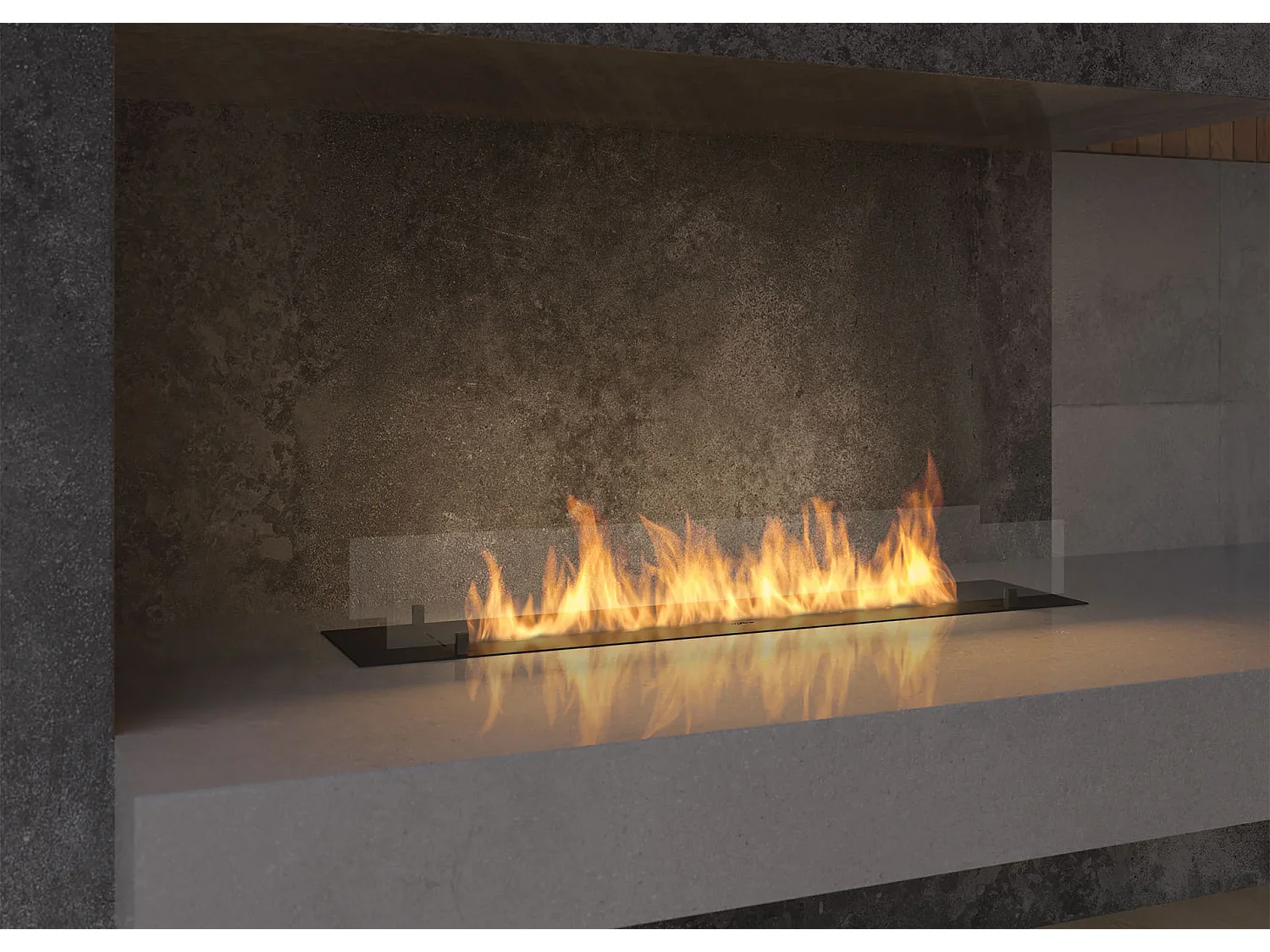 INSERT SLIM - Biocheminée au bioéthanol encastrable noire avec verre - 1500