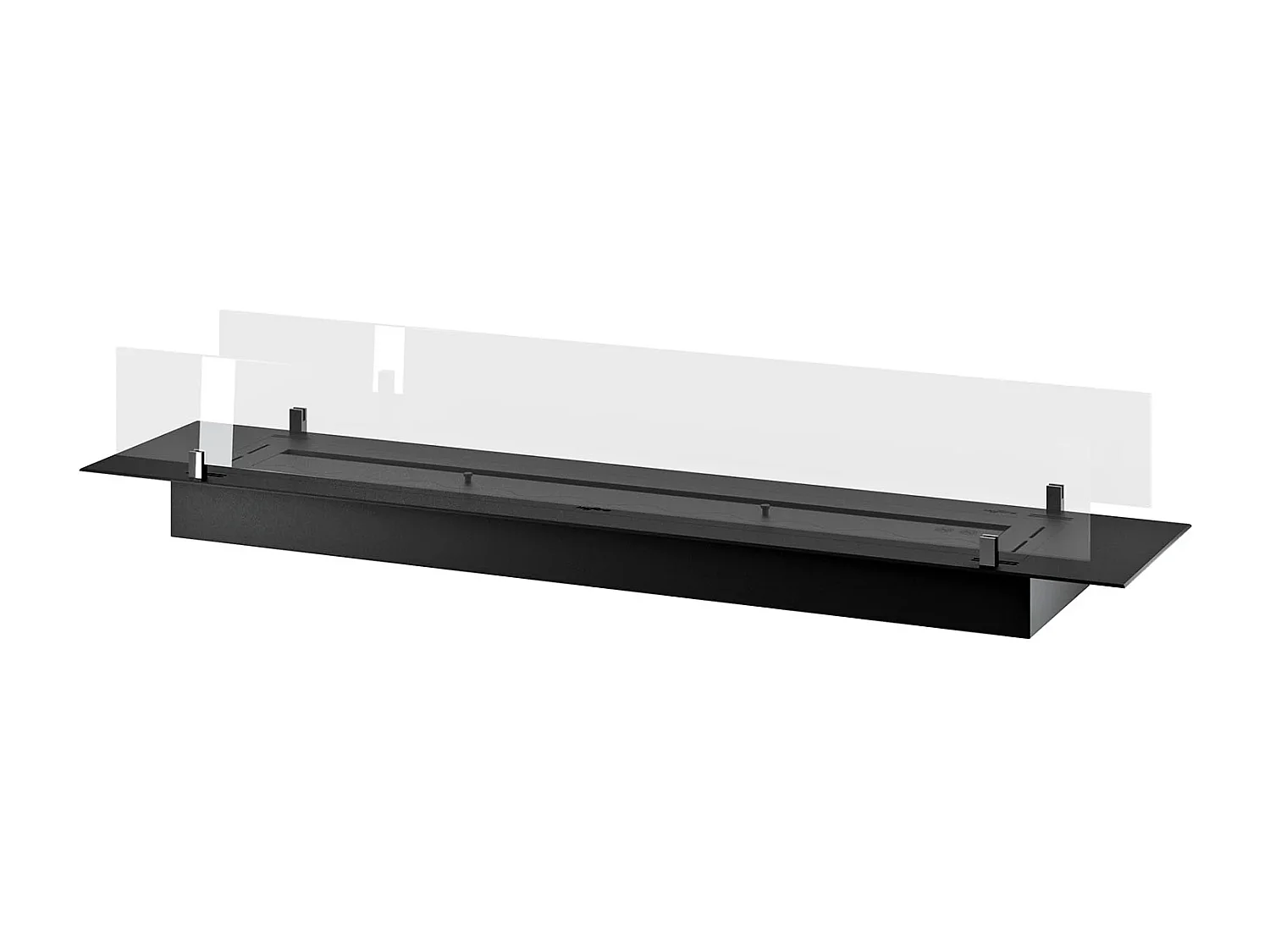 INSERT SLIM - Biocheminée au bioéthanol encastrable noire avec verre - 1500