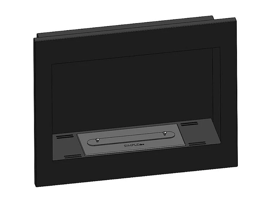 FRAME 600 - Cheminée bio encastrable noire avec vitre de protection Cheminée bioéthanol murale