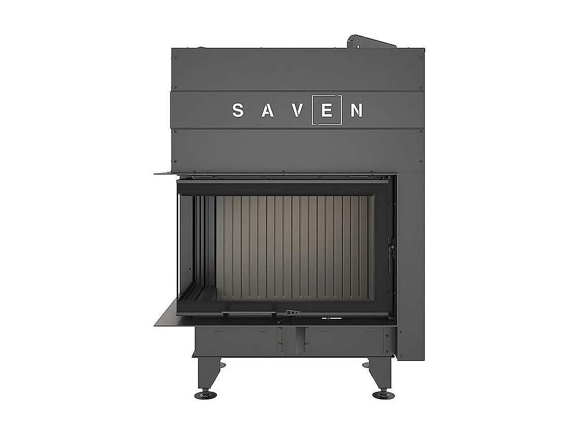 Cheminée d'angle Noir Insert Ouverture gauche Energy Up 75х50х47 (15,1 kW) ECO
