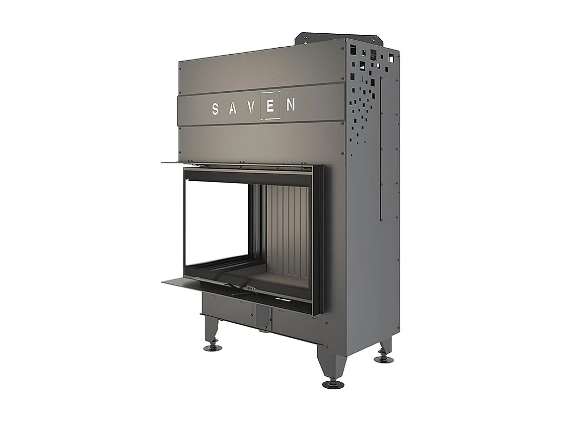 Cheminée d'angle Noir Insert Ouverture gauche Energy Up 75х50х47 (15,1 kW) ECO