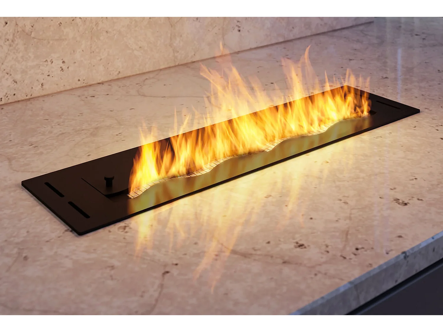 SLIM BLACK BURNER - Brûleur bioéthanol noir encastrable - 600