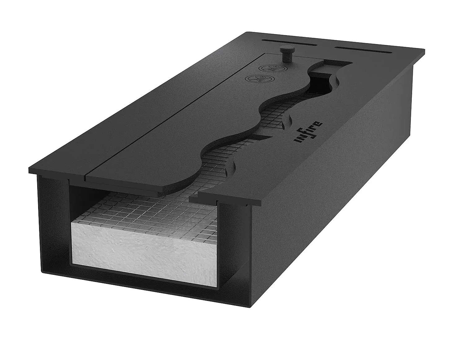 SLIM BLACK BURNER - Brûleur bioéthanol noir encastrable - 600