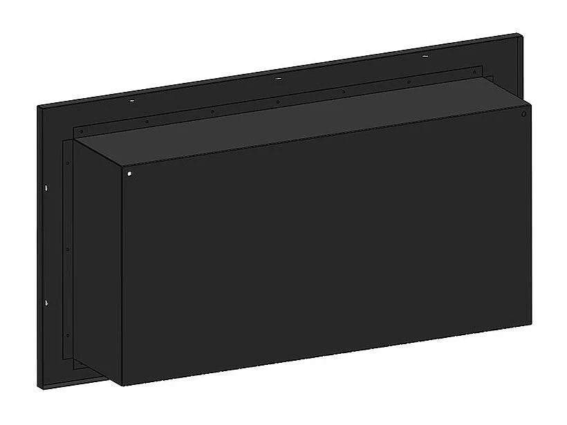 FRAME 900 - Lareira mural encastrável a bioetanol, várias cores - Preto mate - com vidro
