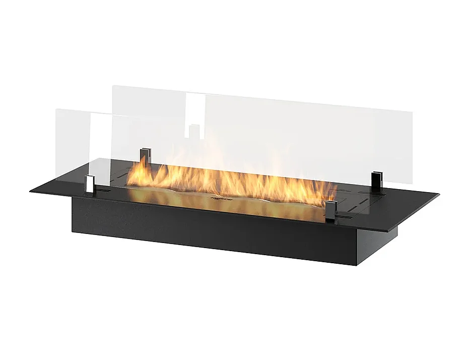 INSERT SLIM - Biocheminée au bioéthanol encastrable noire avec verre - 800