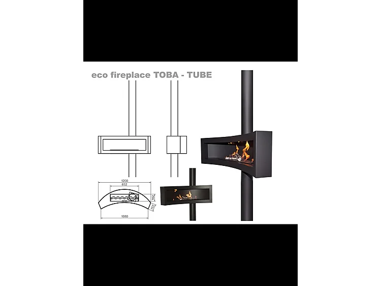 TOBA TUBE - Draaibare, hangende biohaard in matzwart.