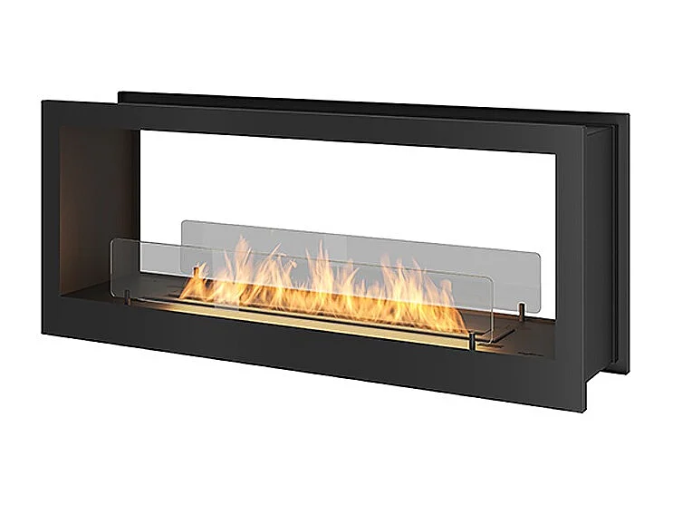 2SIDE - Cheminée au bioéthanol double face Encastrée cm 120 - Brûleur Linéaire 80cm / Capacité 2L