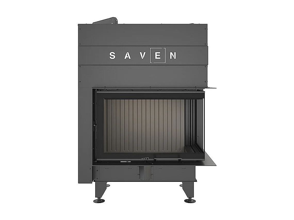 Cheminée d'angle Noir Insert Ouverture à droite Energy Up 75х50х47 (15,1 kW) ECO