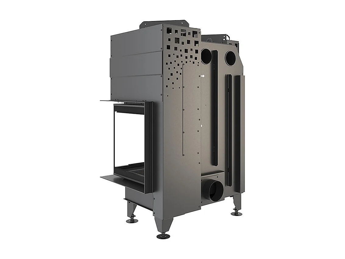 Cheminée d'angle Noir Insert Ouverture à droite Energy Up 75х50х47 (15,1 kW) ECO