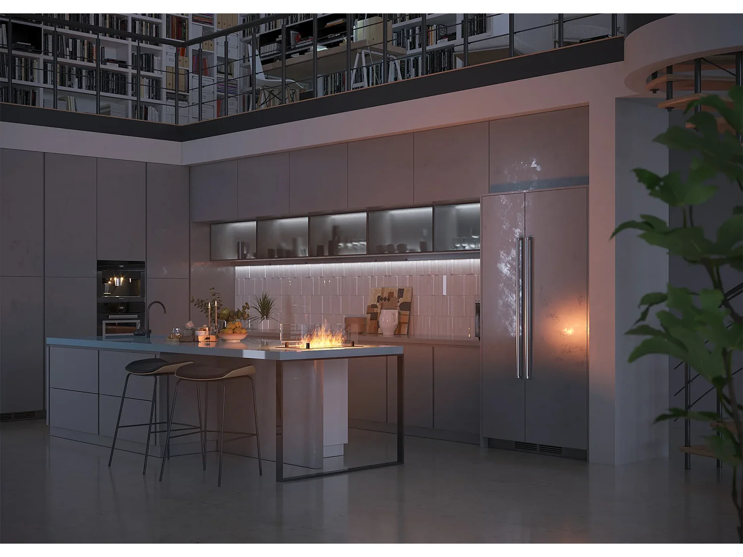 INSERT SLIM - Biocheminée au bioéthanol encastrable noire avec verre - 600