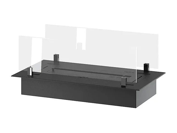 INSERT SLIM - Biocheminée au bioéthanol encastrable noire avec verre - 600