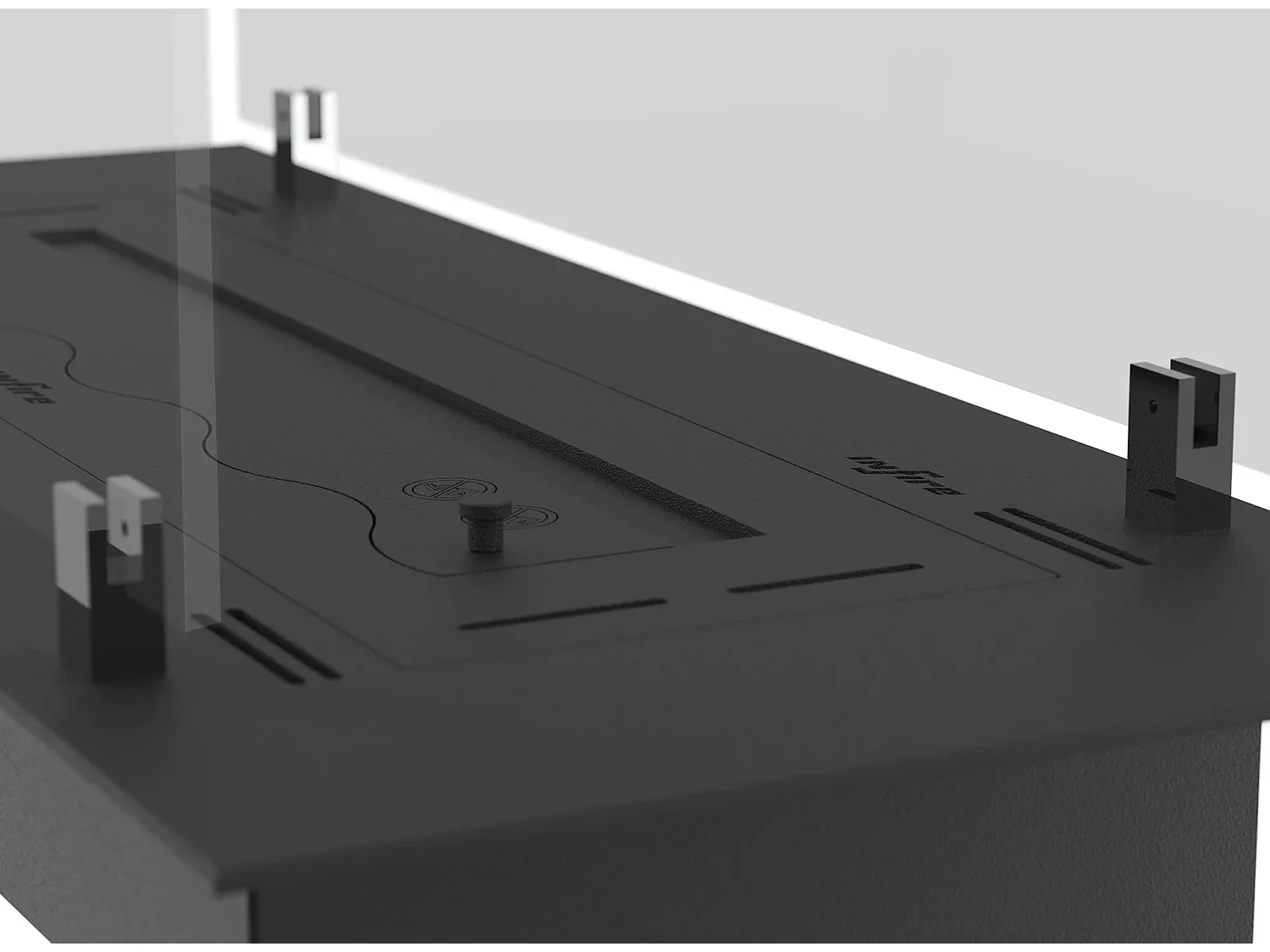 INSERT SLIM - Biocheminée au bioéthanol encastrable noire avec verre - 600