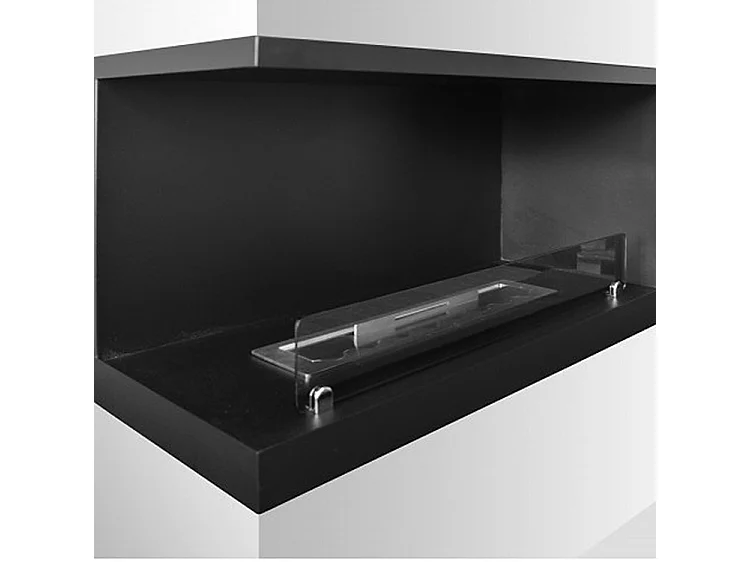 INSIDE 800 VERS 2 - Cheminée bio encastrée d'angle, ouverture gauche - Brûleur linéaire 50 cm / Capacité 1 L - 20