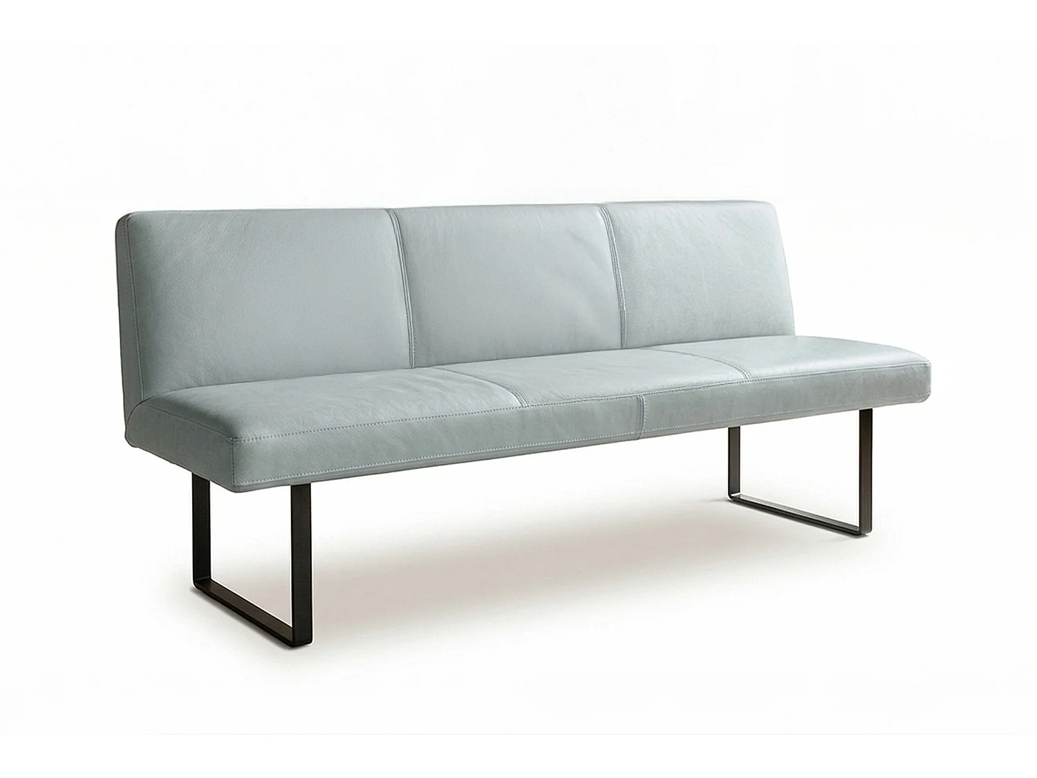 Polsterbank - Hellblau Leder - ELEEN