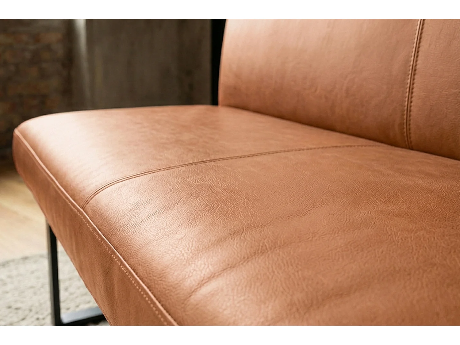 Polsterbank - Braun Leder - ELEEN