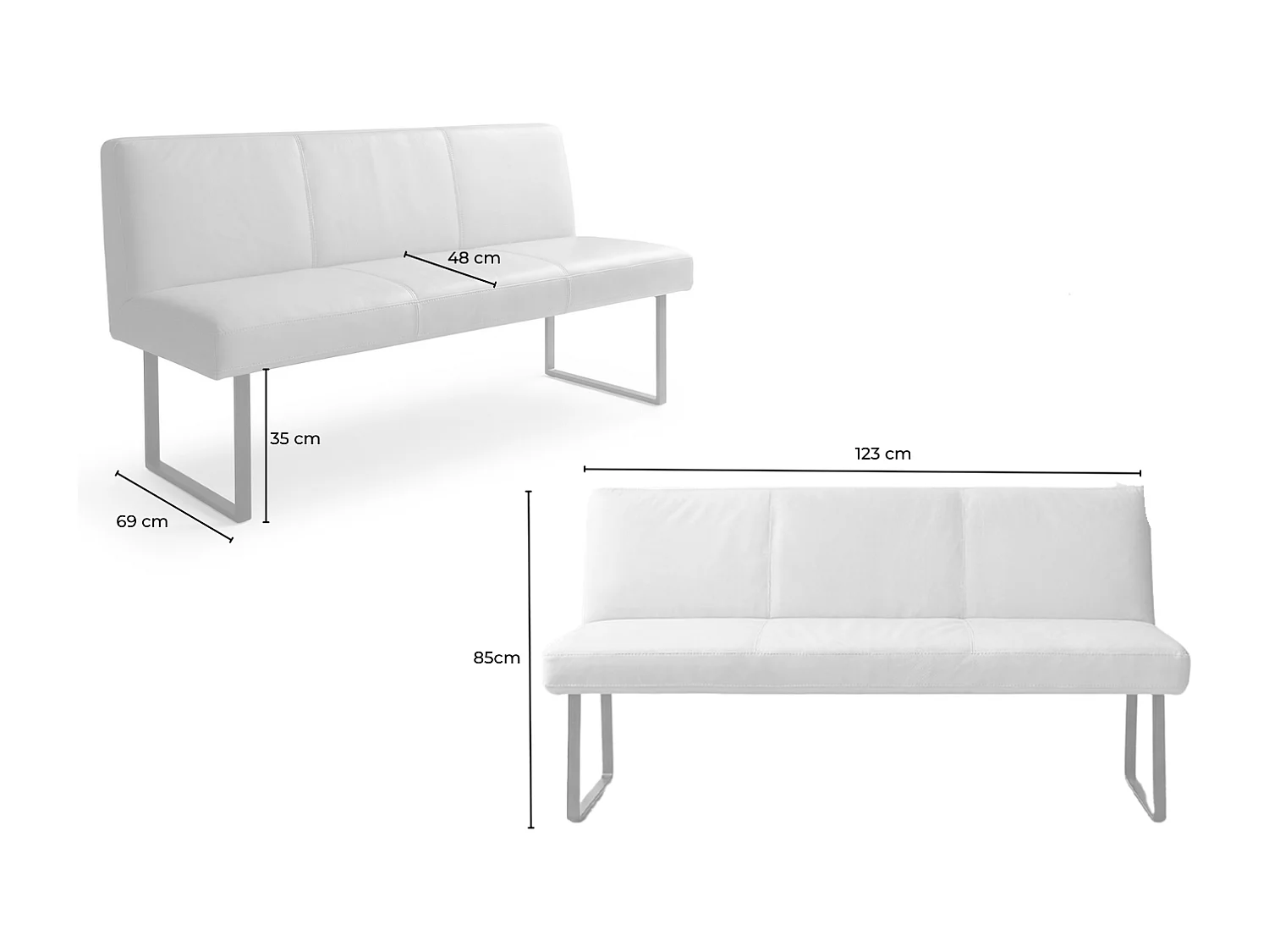 Polsterbank - Braun Leder - ELEEN